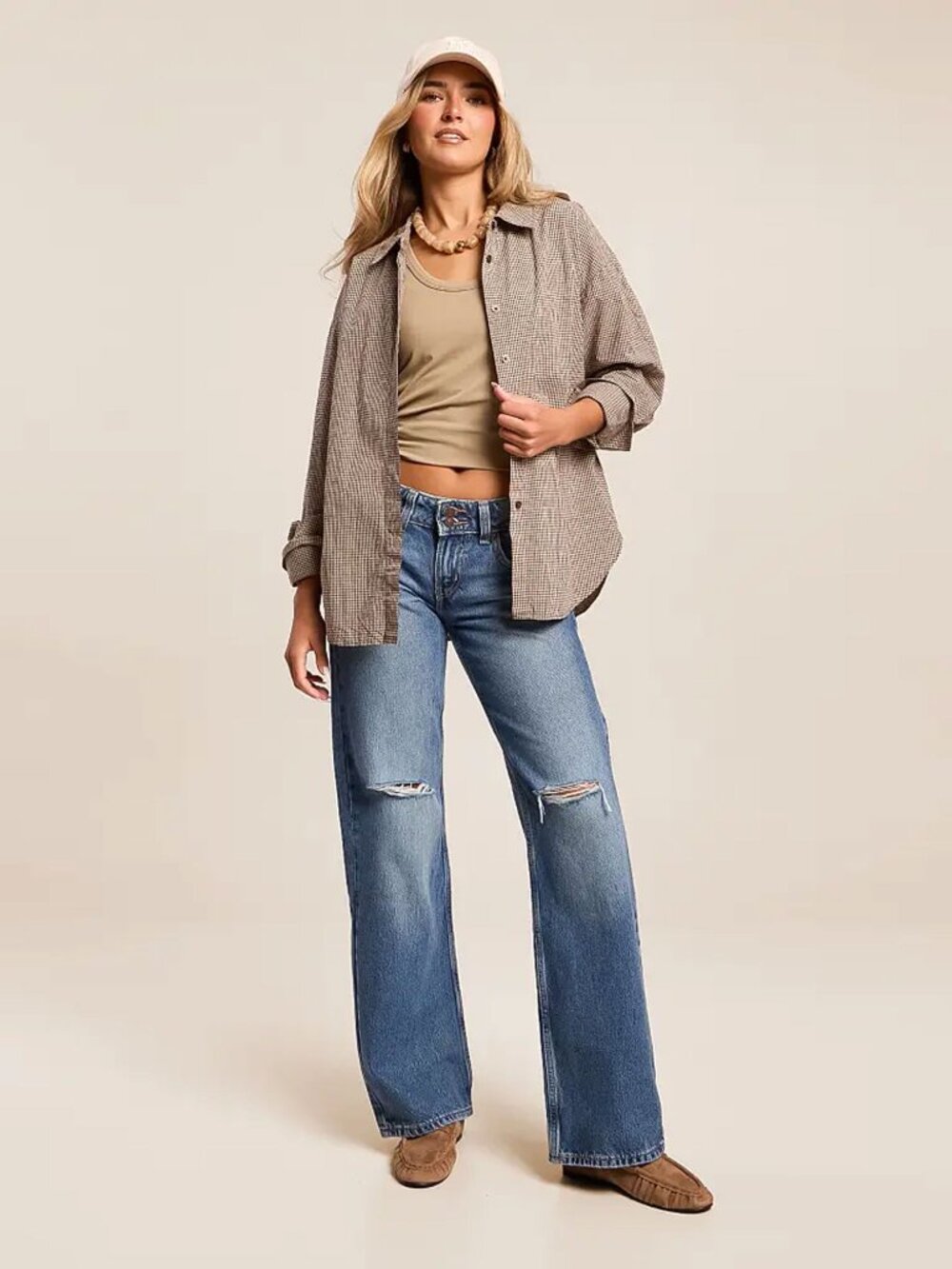 Levi's Superlow Loose Jeans Blue Denim Ripped Knees size 32